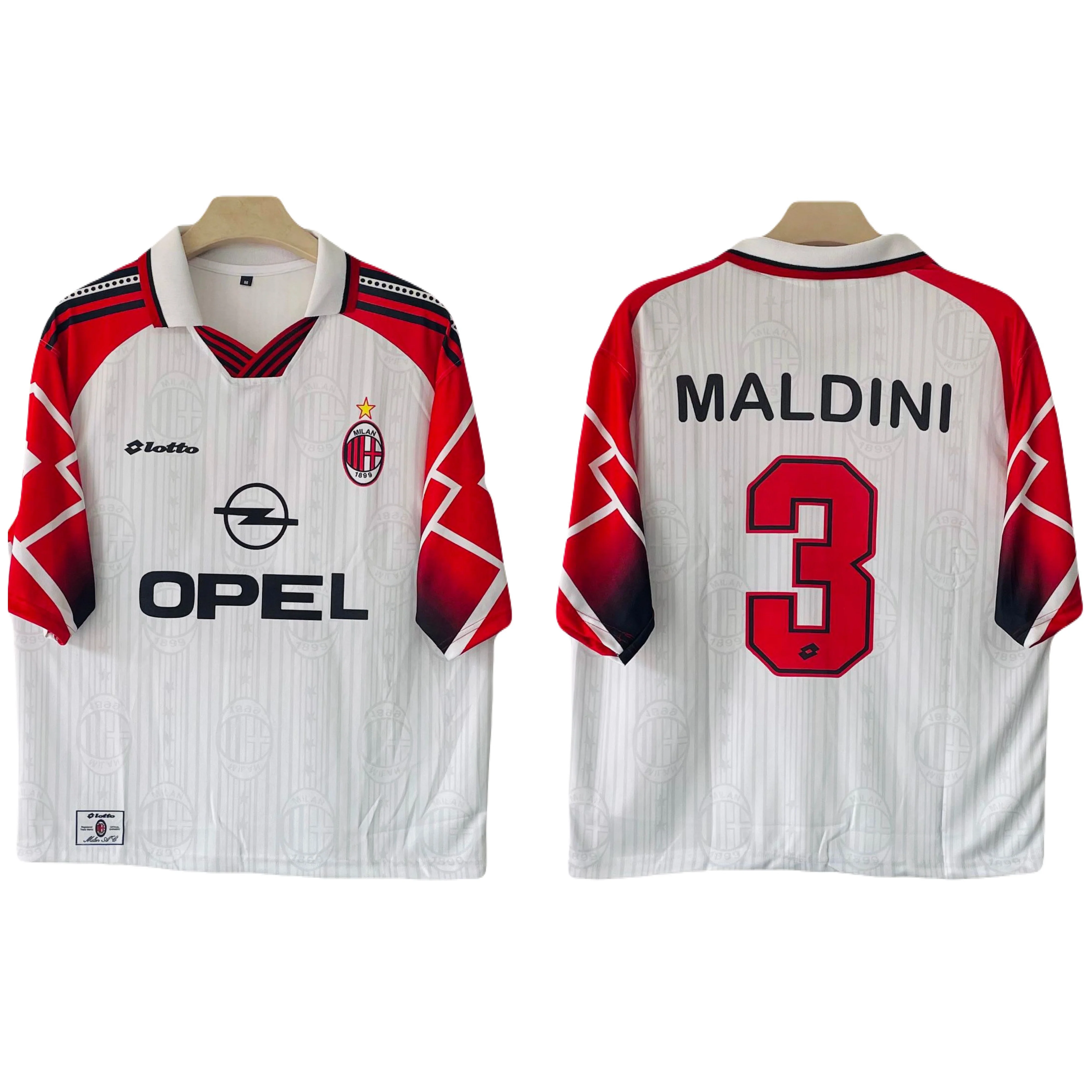 AC Milan Maldini 1997-98 away jersey Five sleeve -P1150 Ms Retro Store-