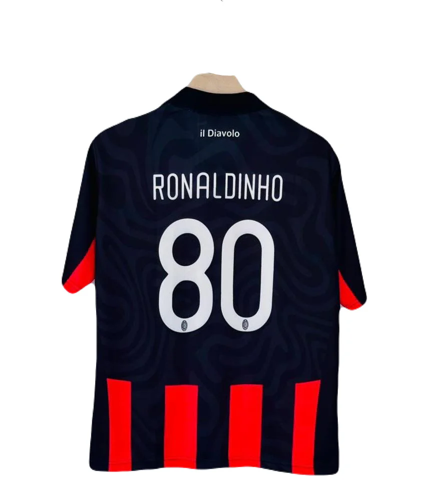 Ac Milan 2008-2010 home jersey Ronaldinho Five sleeve -P1149 ms retro store - Image 3