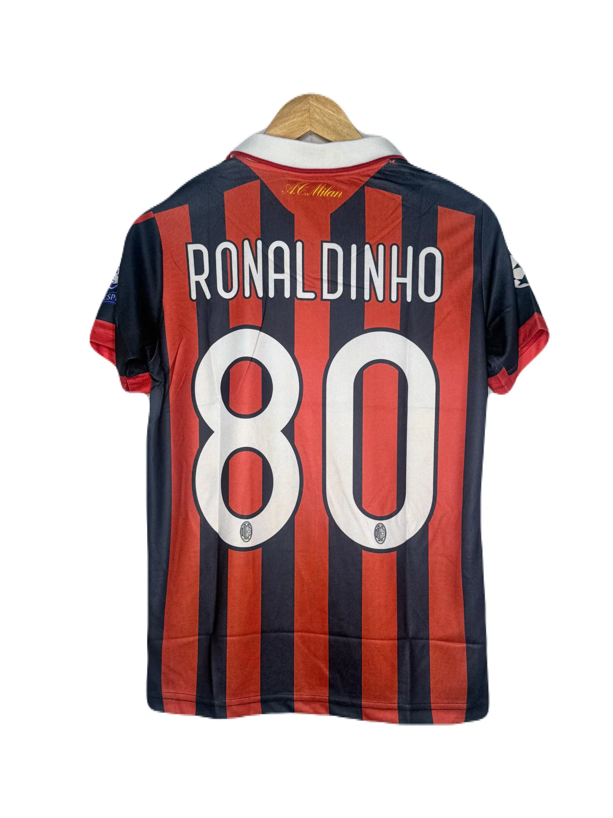 Ac Milan 2008 Home Kit Ronaldinho Half Sleeve - P450 Ms Retro Store - Image 3