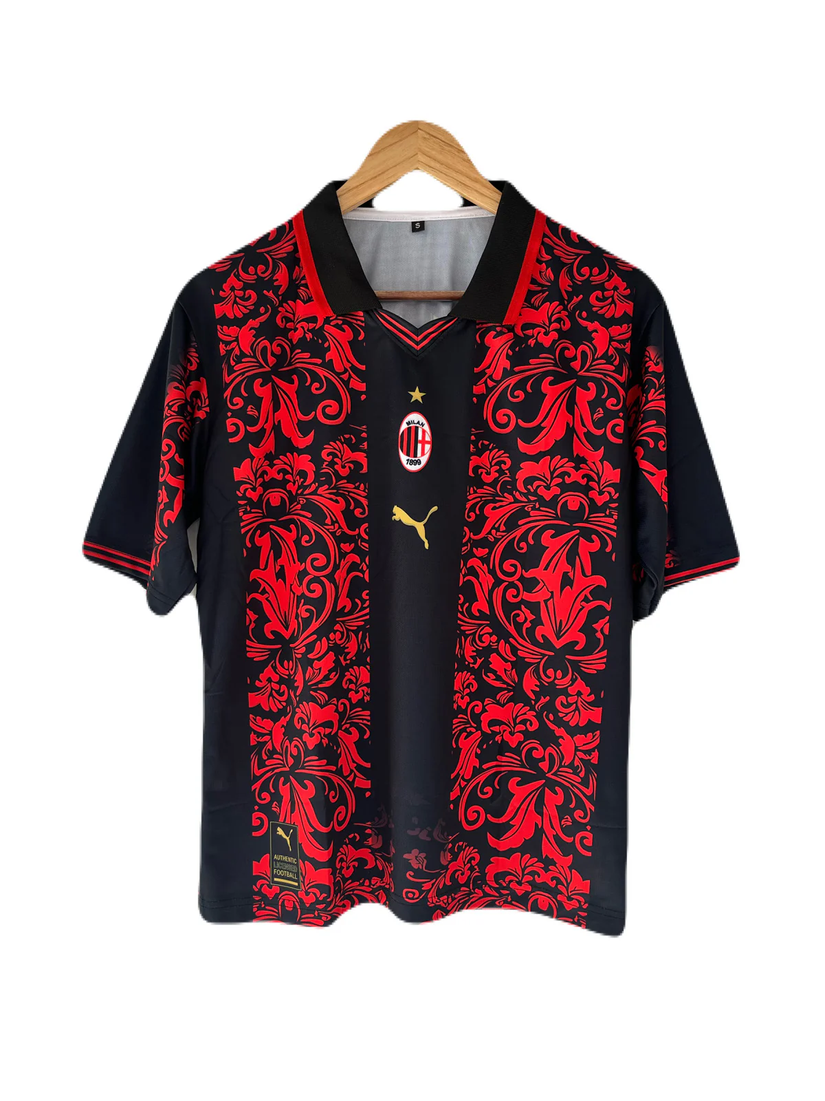 AC Milan  fourth jersey  "Billie Jean Rosso" Edition Maldini Five Sleeve Collar Sublimation - Ms Retro Store - Image 2