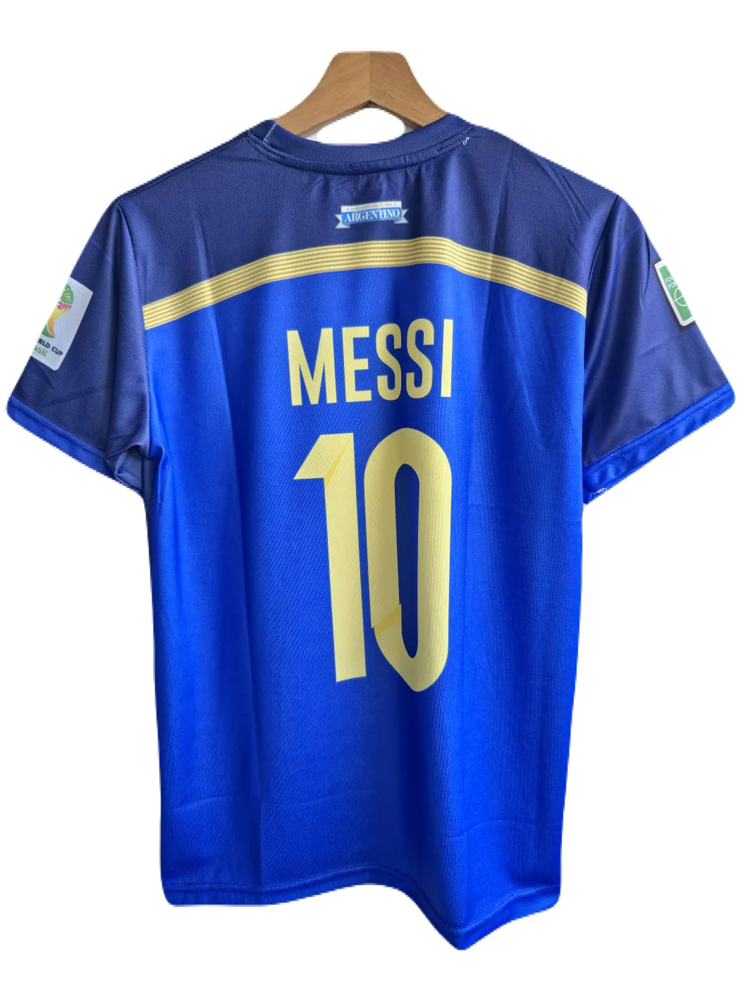 Argentina 2014 Away jersey messi half sleeve P129 - Ms Retro Store - Image 3