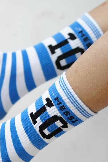 Argentina messi blue and white Socks - Ms Retro Store - Image 3