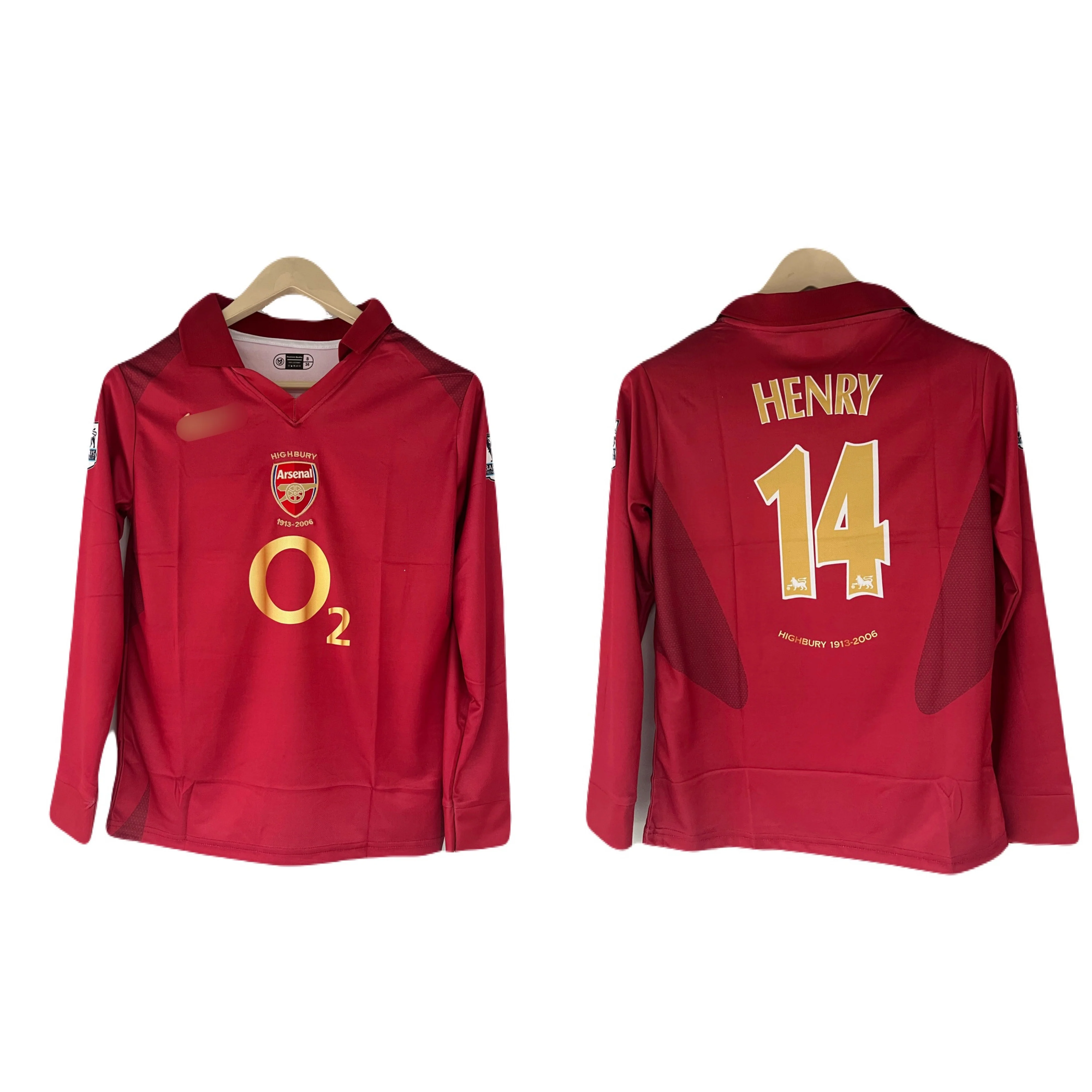 Arsenal 2005-06 Henry Full Sleeve Collar Embroidery - Ms Retro Store
