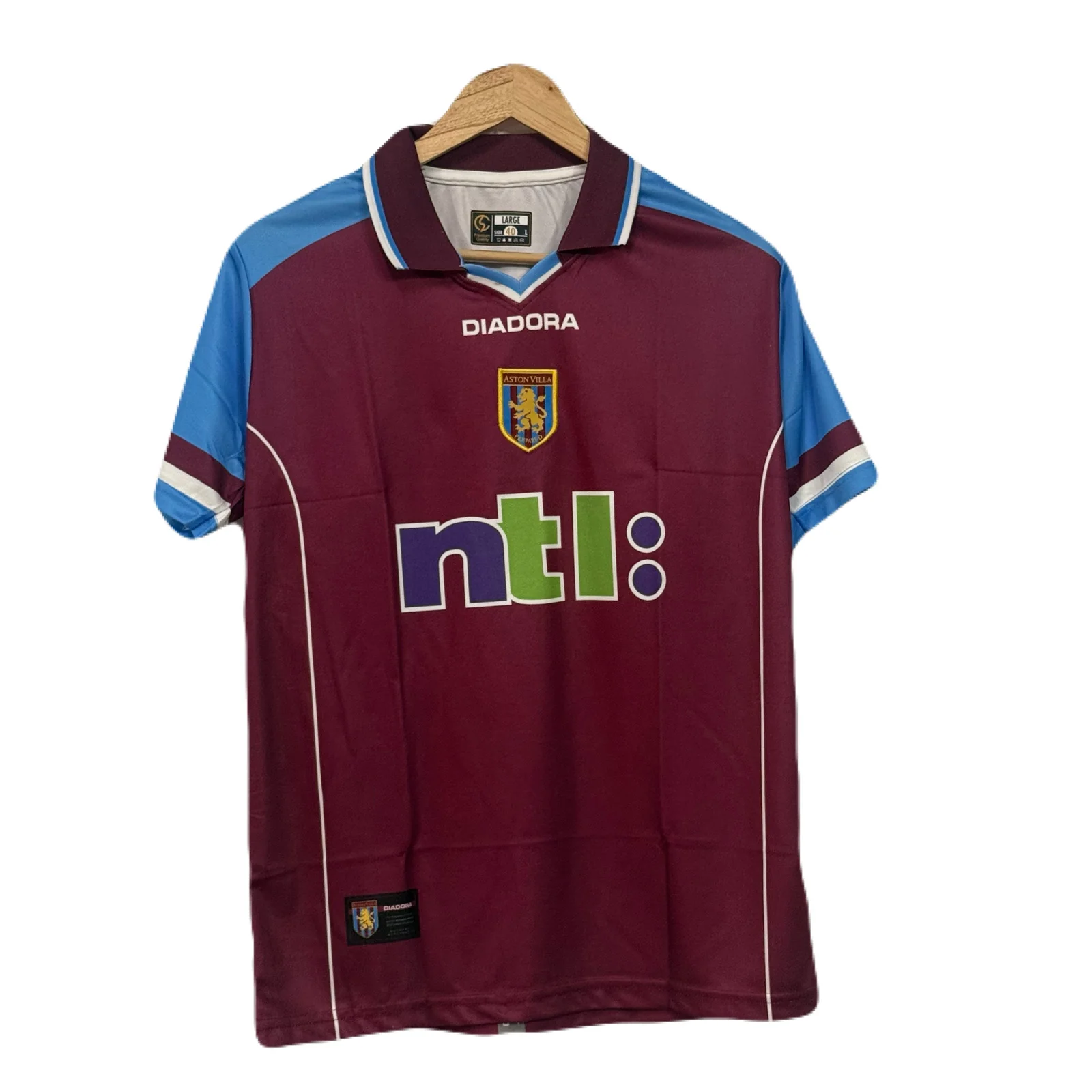 Aston Villa Fc 2000-01 Home kit Ginola Half sleeve - P957 Ms Retro Store - Image 2