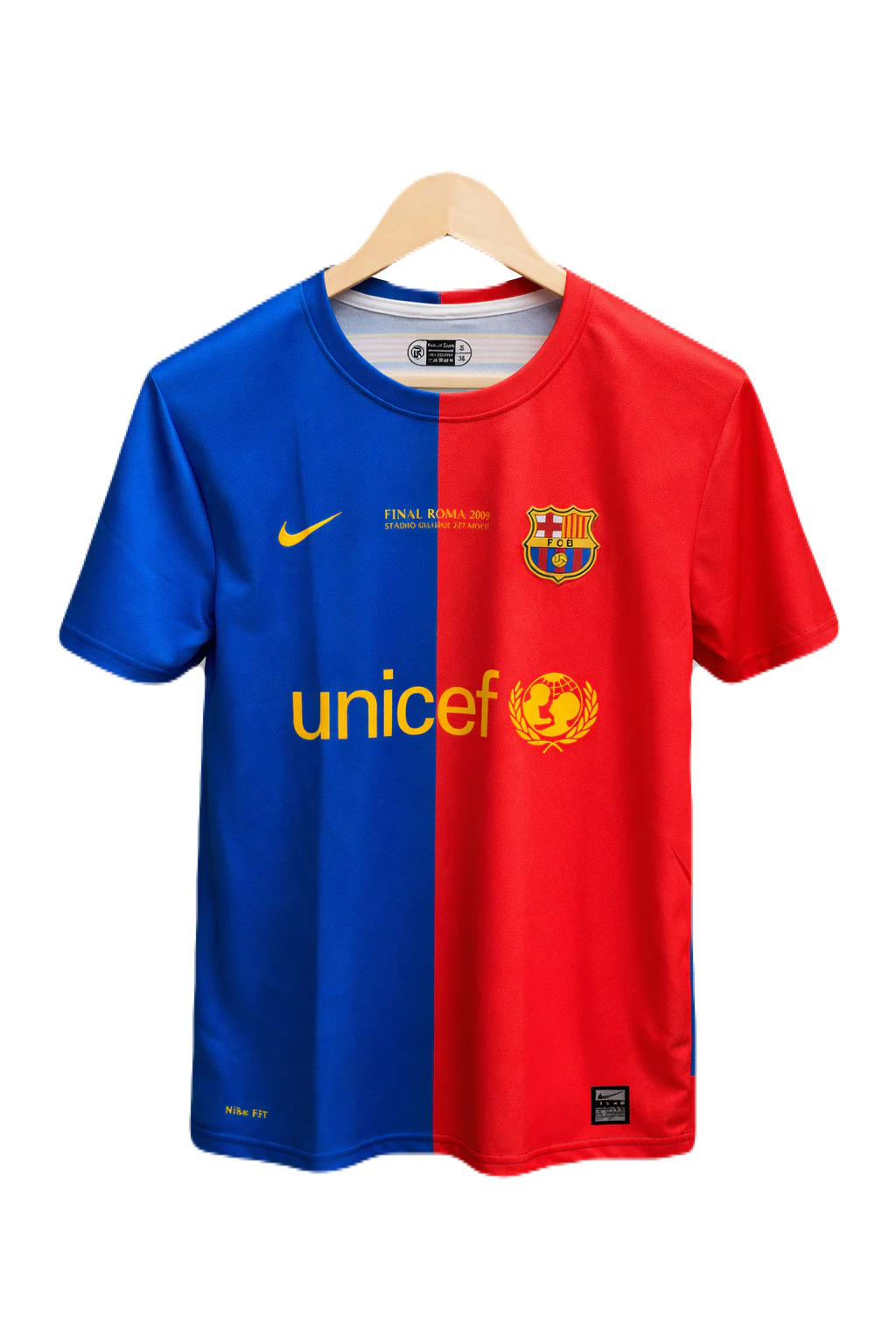 Barcelona 2008-09 home jersey final Edition Messi Half Sleeve Embroidery - P1132 Ms Retro Store - Image 2