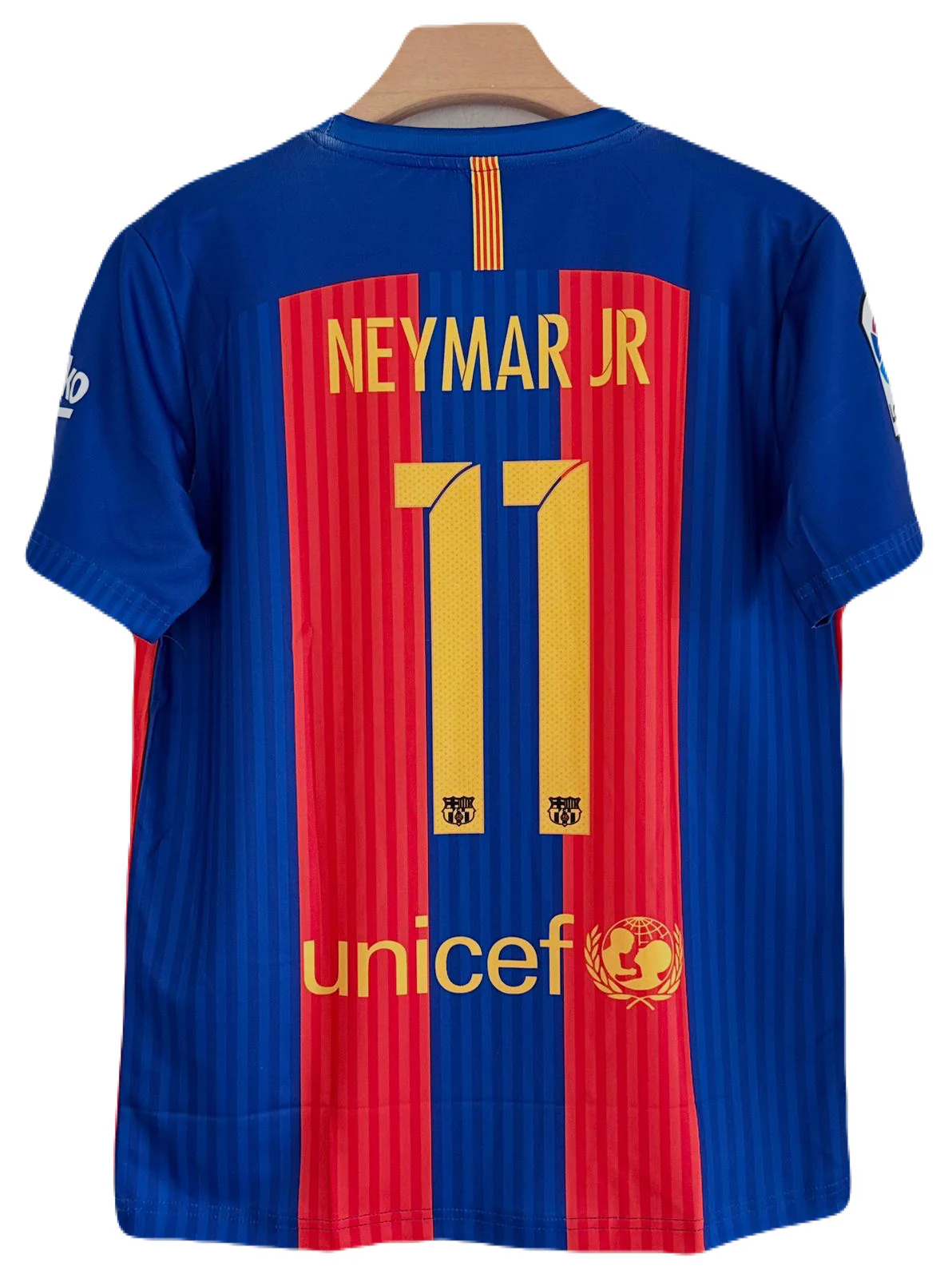 Barcelona 2016-17 Home Kit Neymar Half Sleeve P1235 - Ms Retro Store - Image 4