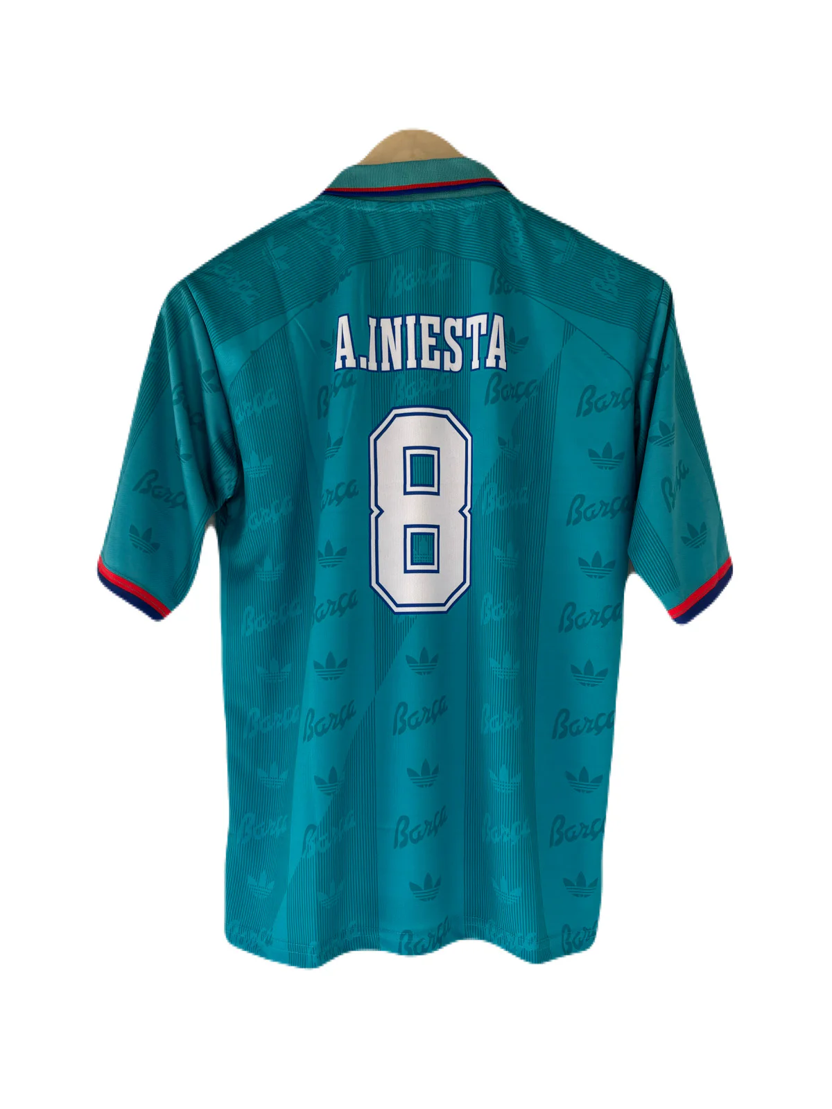 Barcelona 1995-1997 Concept kit Edition iniesta Jersey Five Sleeve Embroidery -P1382 Ms Retro Store - Image 3