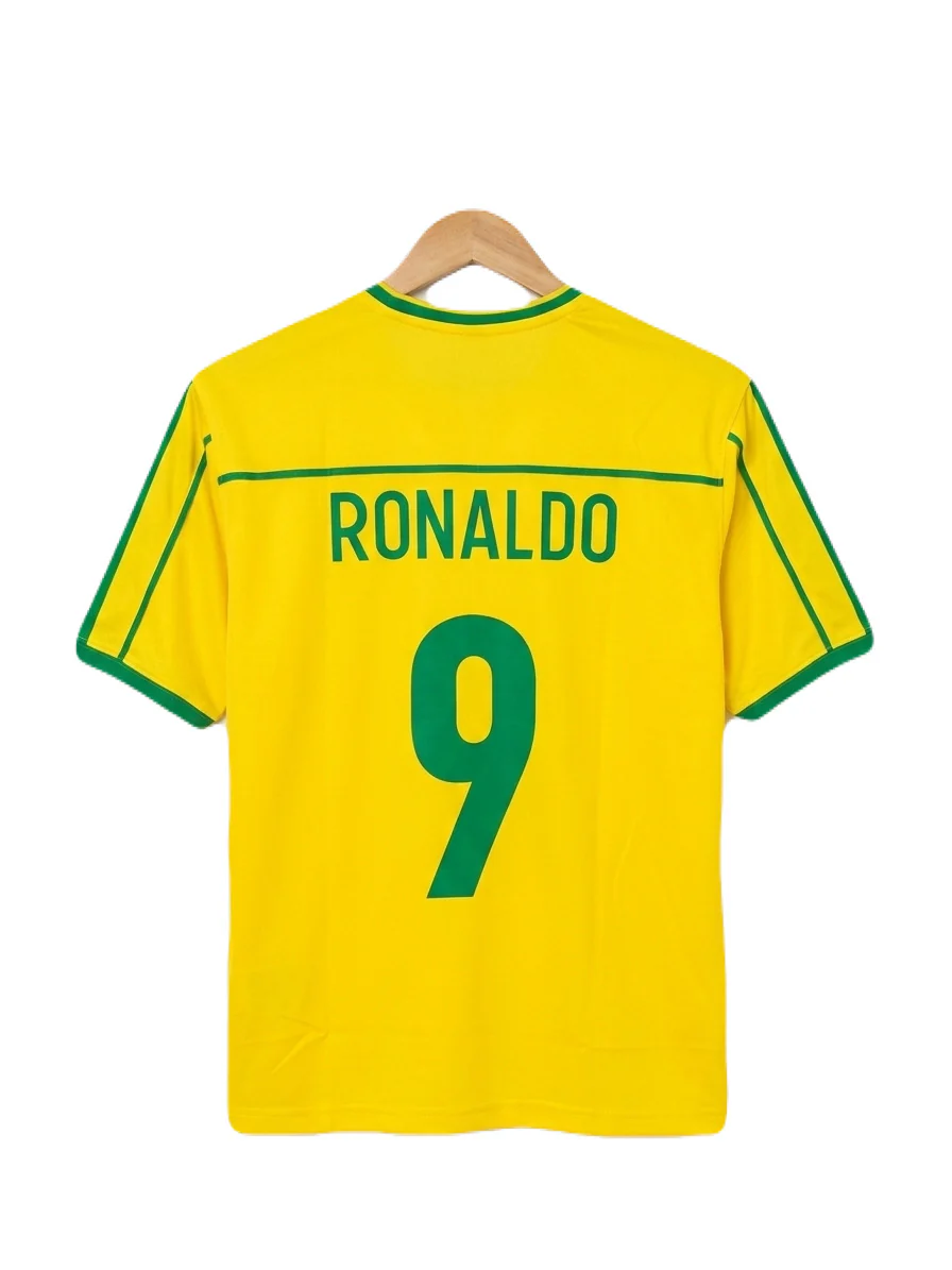 Brazil 1998 Home Kit Ronaldo Five Sleeve - P1252 Ms Retro Store - Image 3