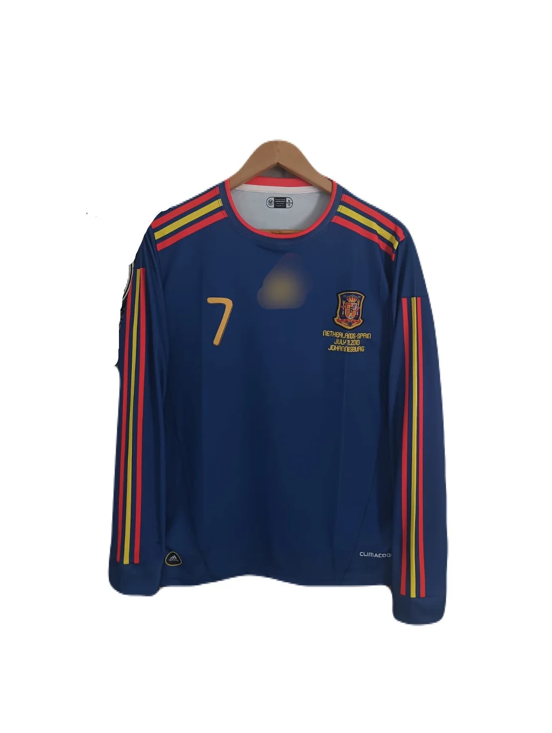 Spain 2010 World Cup Final Edition David Villa Full sleeve Embroidery Jersey -P1133 MS RETRO STORE - Image 2