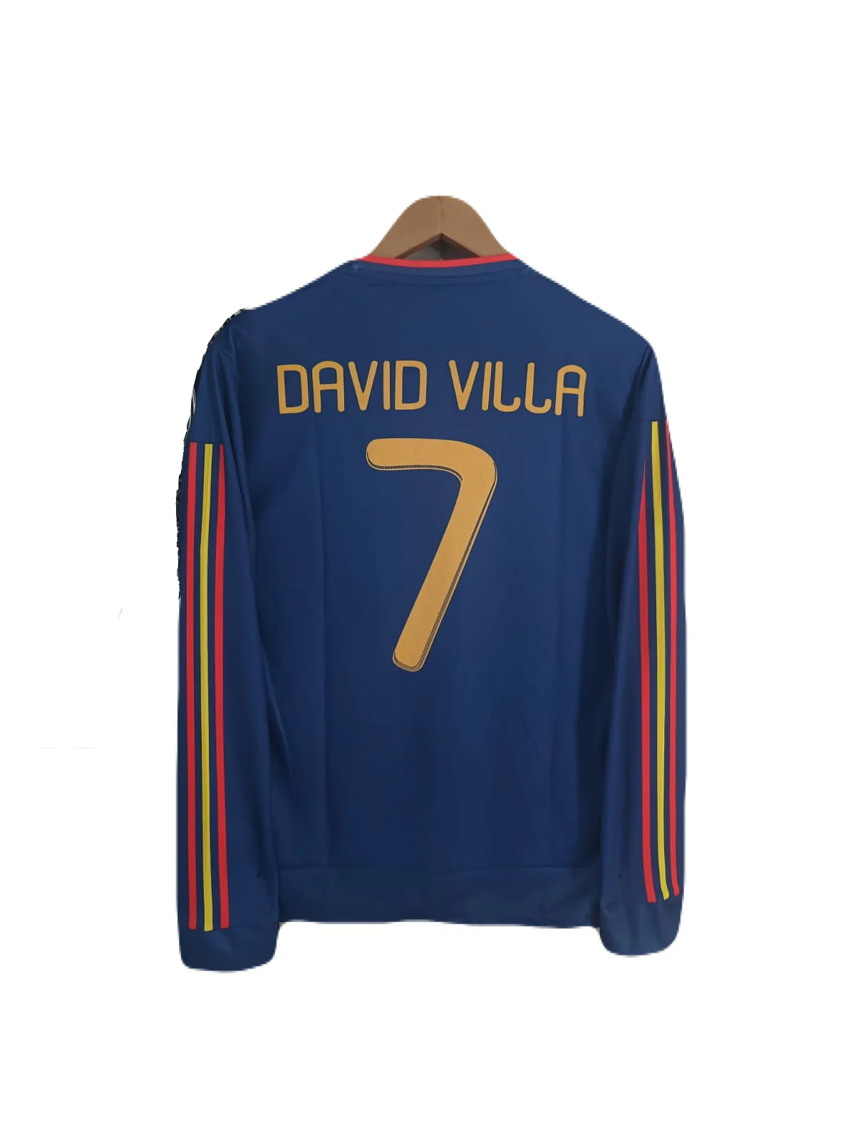 Spain 2010 World Cup Final Edition David Villa Full sleeve Embroidery Jersey -P1133 MS RETRO STORE - Image 3