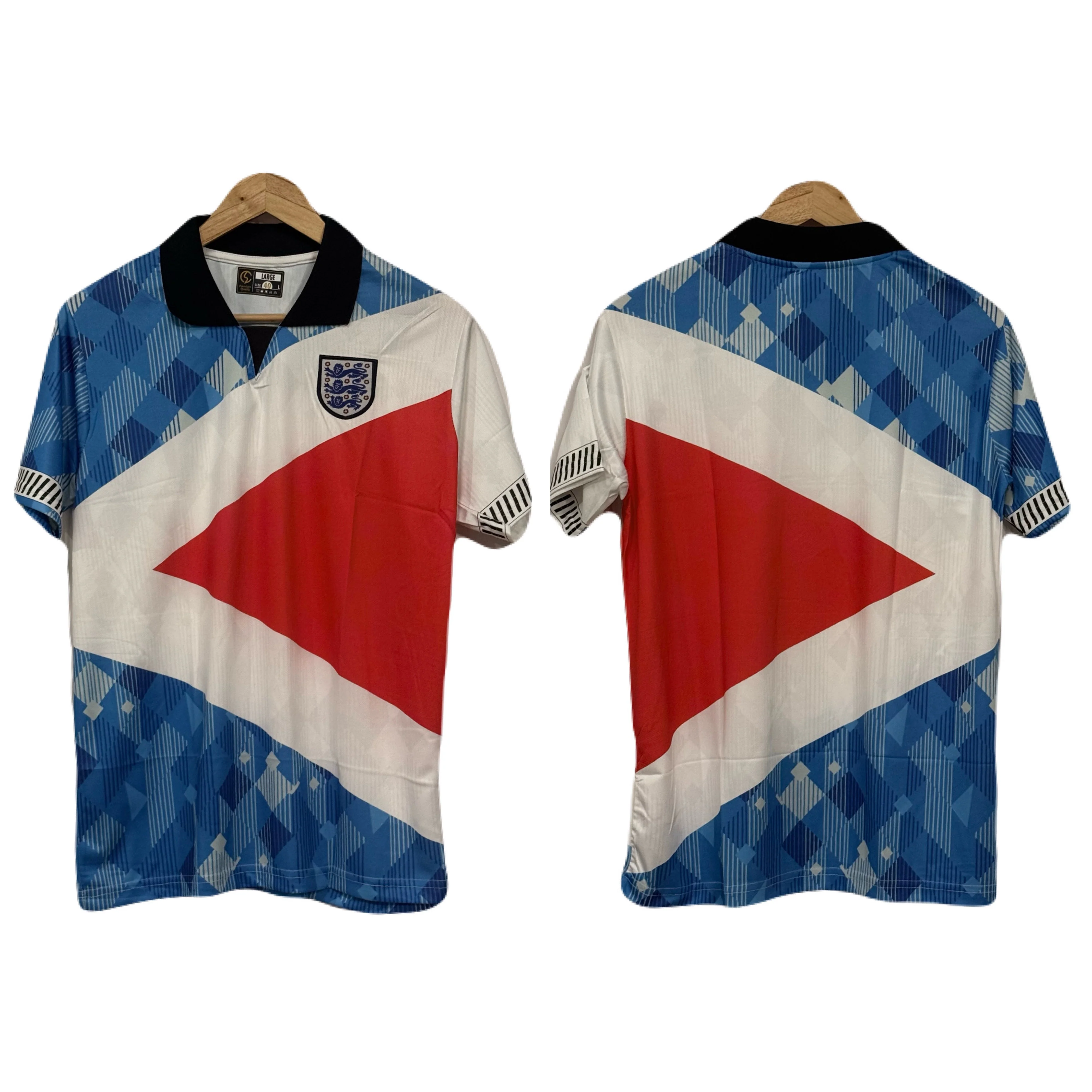 England 1990 Mashup kit Plain back Half sleeve - P1110 Ms Retro Store