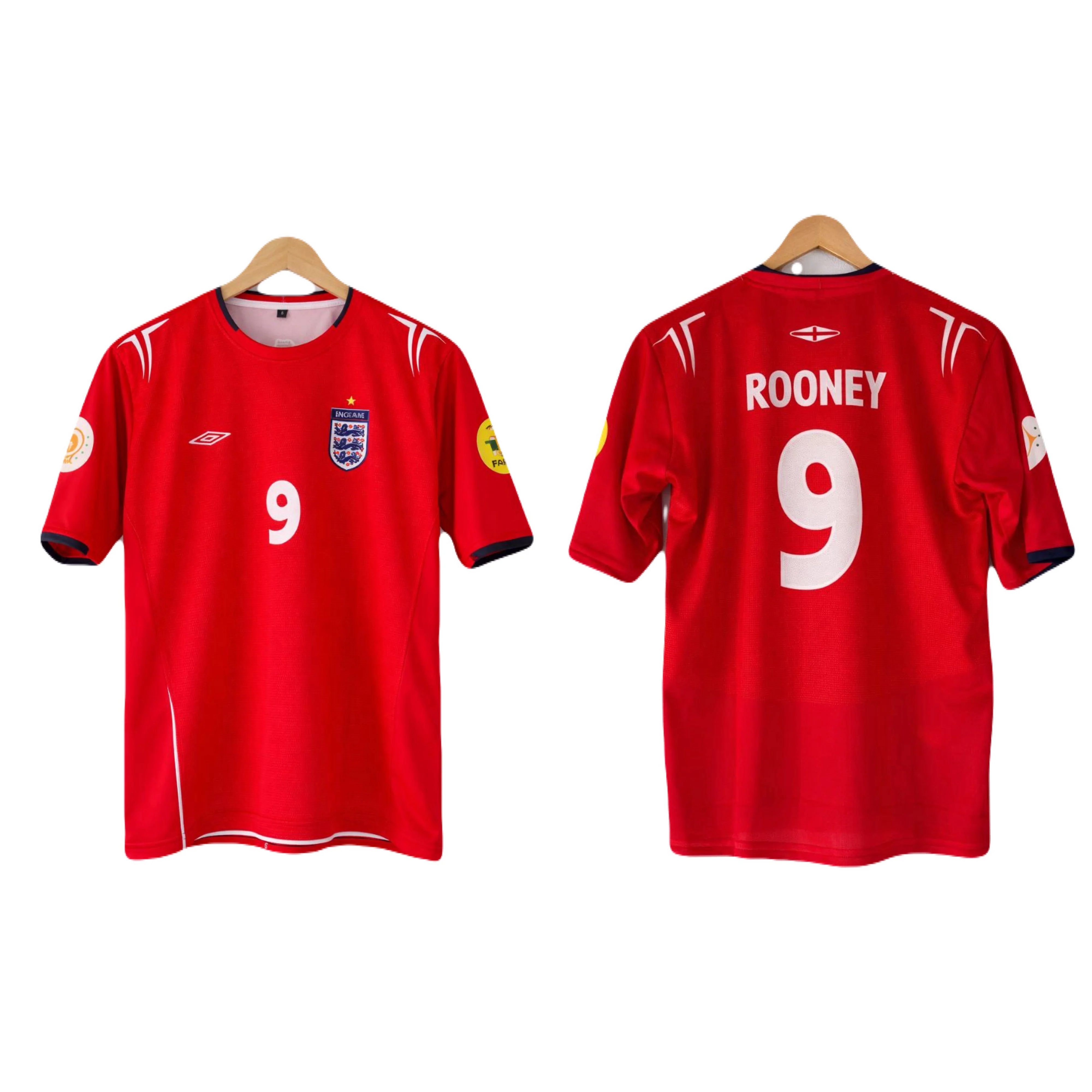 England 2004-2006 Rooney Jersey Five Sleeve Sublimation -P1157 Ms Retro Store