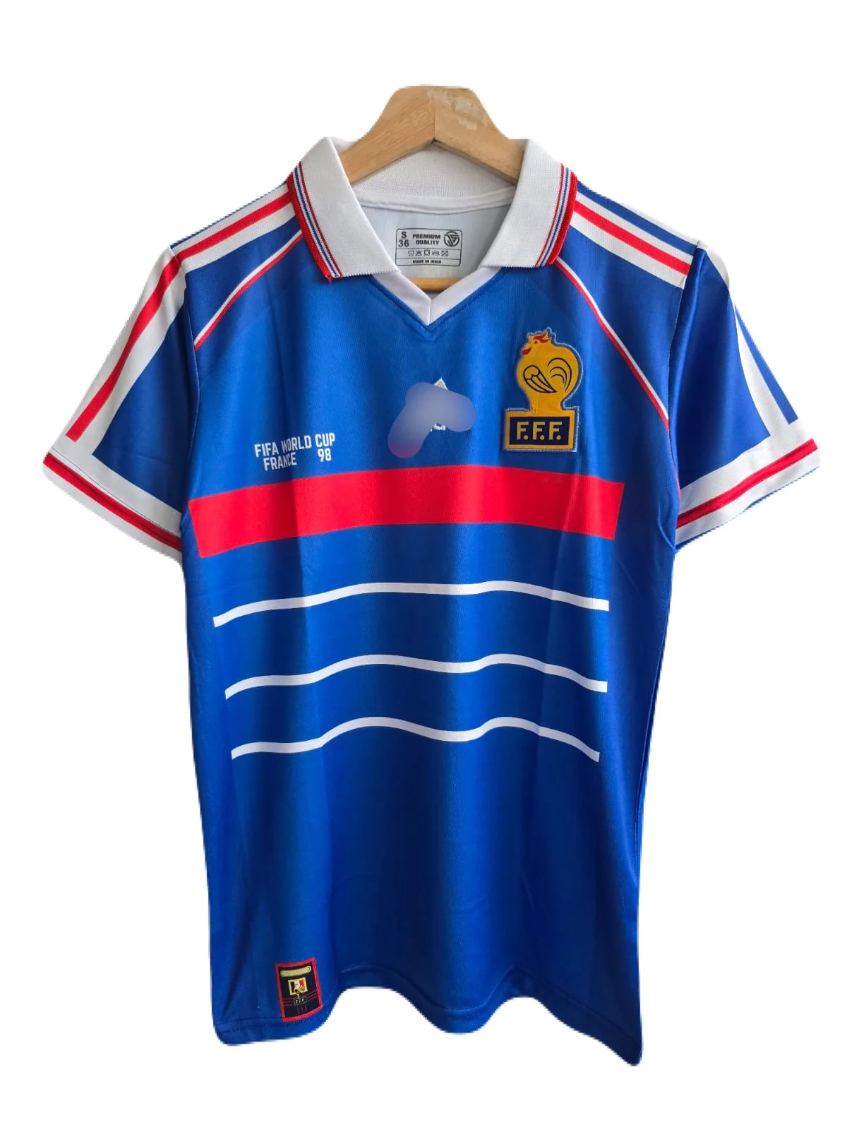 France 1998 world cup zidane home jersey Half sleeve-P1196 ms retro store - Image 2