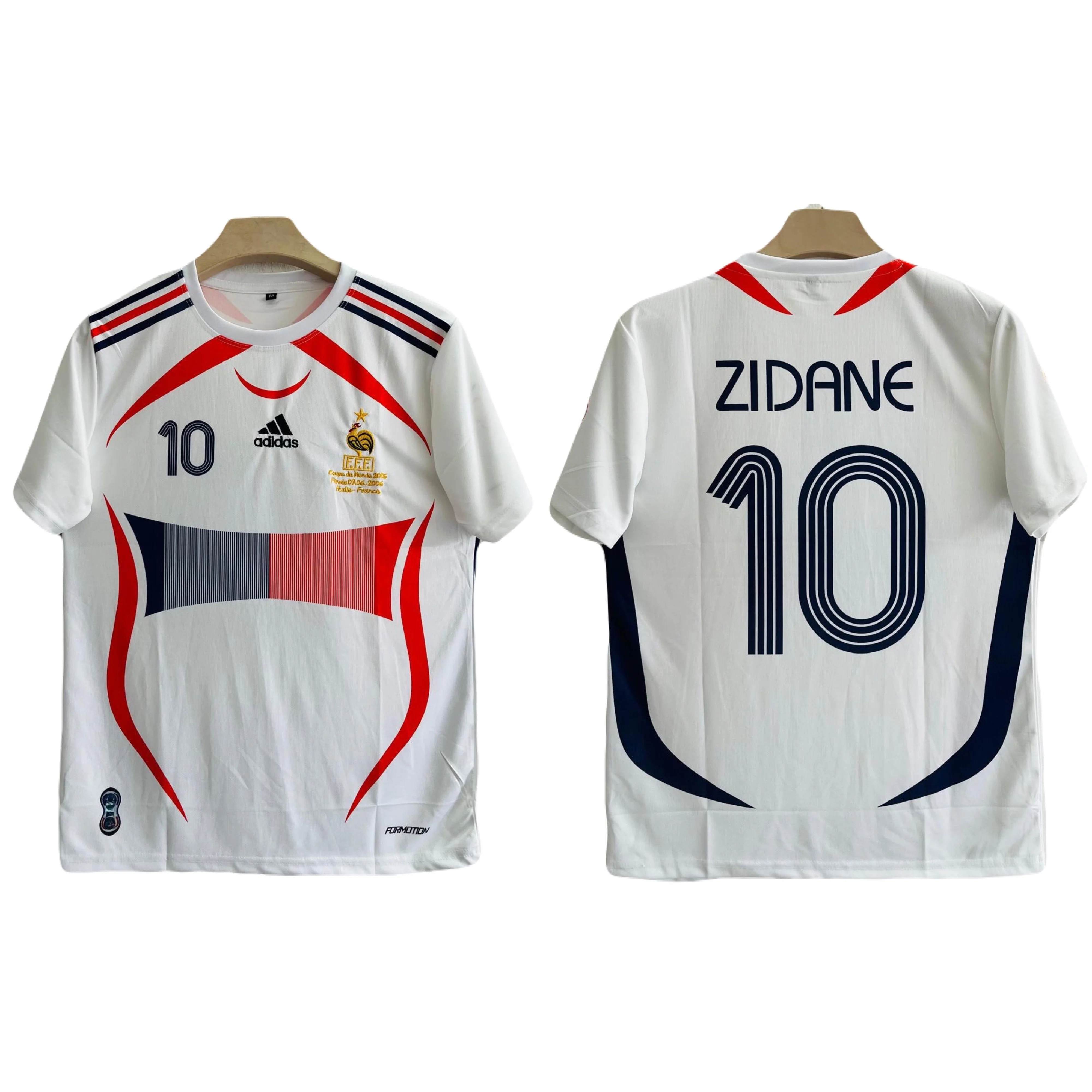 France 2006-07 Away Kit Zidane Half sleeve Embroidery P359 - Ms Retro Store
