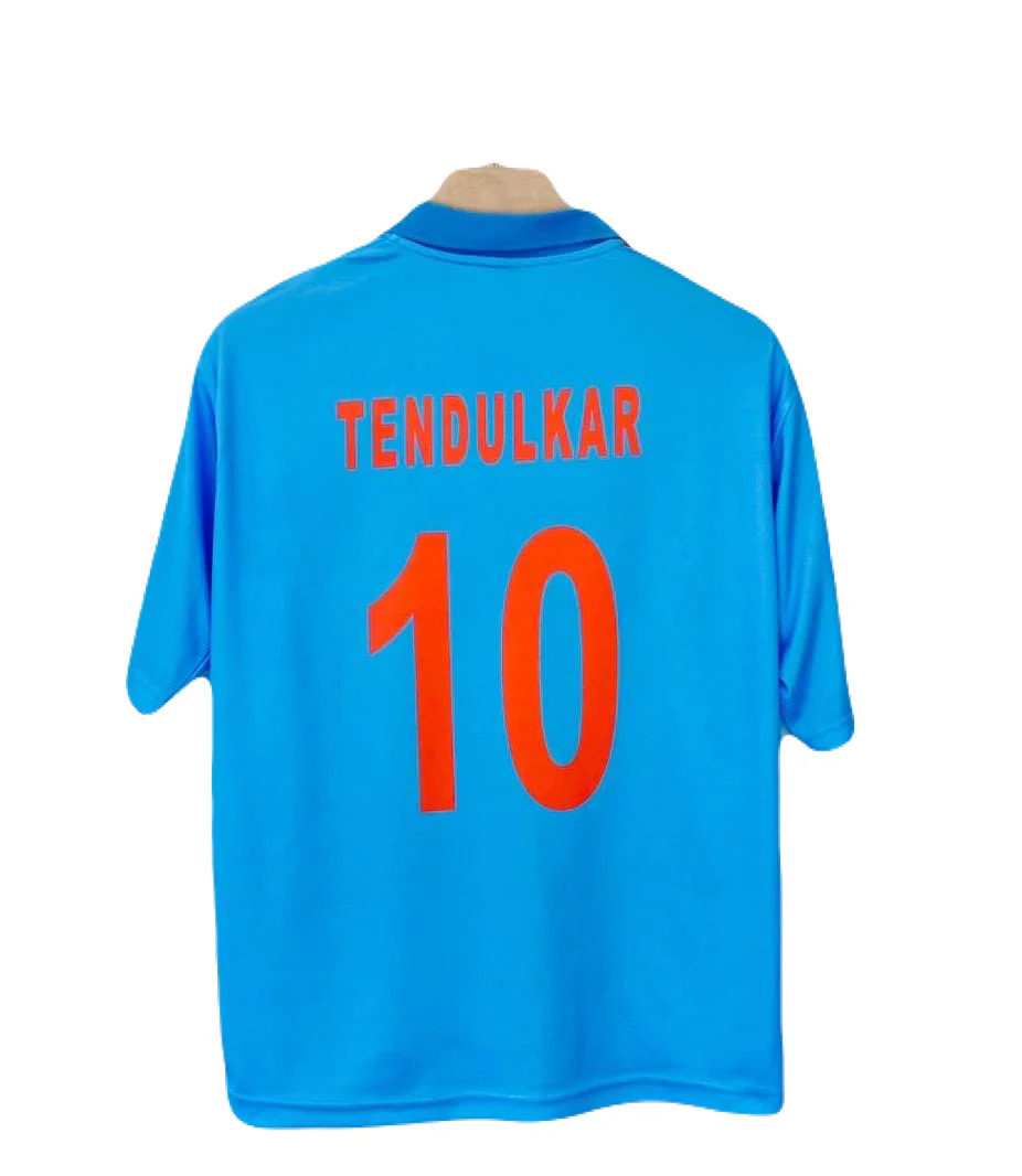 India 2002 National Team Cricket Jersey Sachin Five Sleeve P1231 - Ms Retro Store - Image 3
