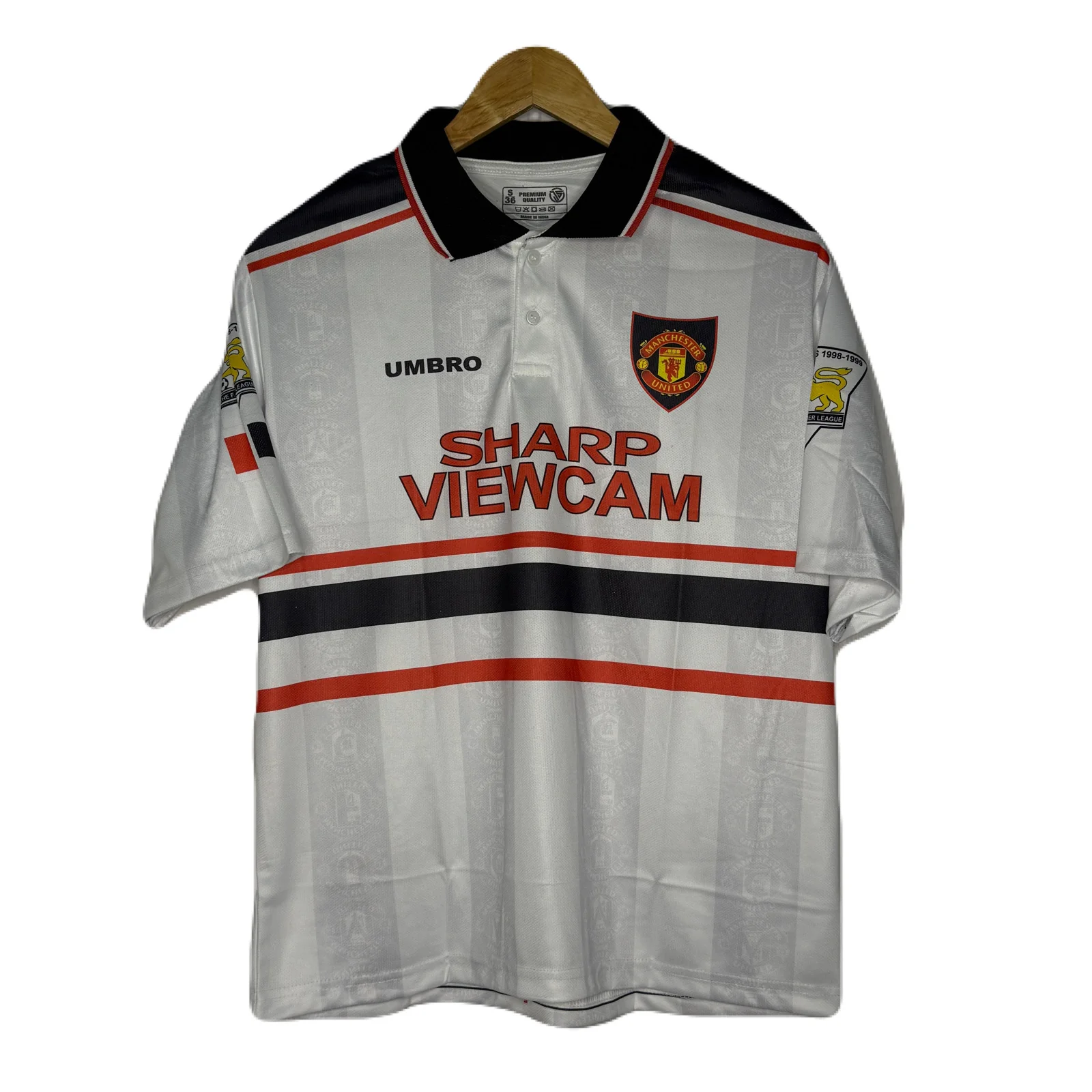 Manchester United 1997-98 Away Kit Beckham Five Sleeve - P336 Ms Retro Store - Image 2