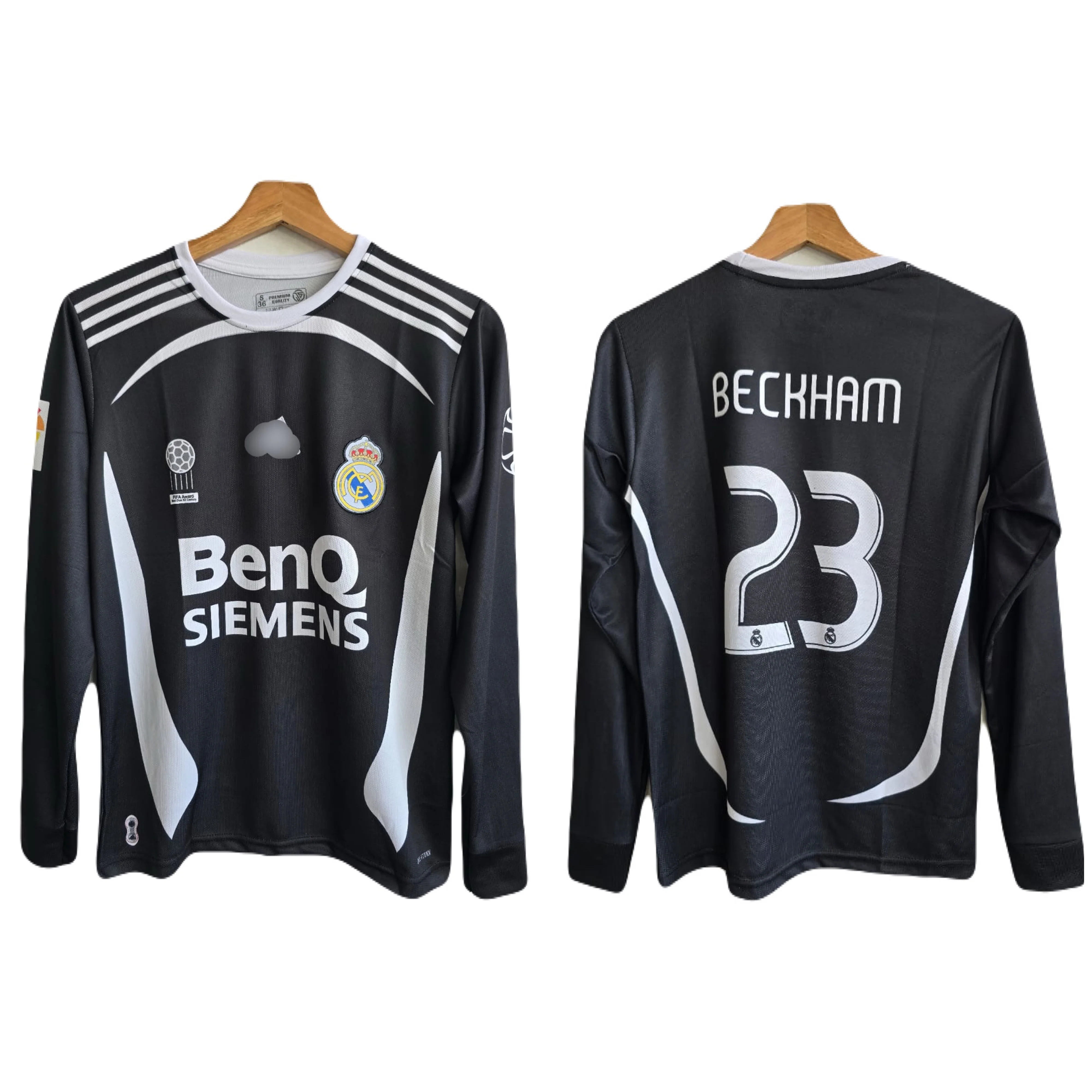Real Madrid 2006-07 Away Kit Beckham Full Sleeve -P1139  Ms Retro Store