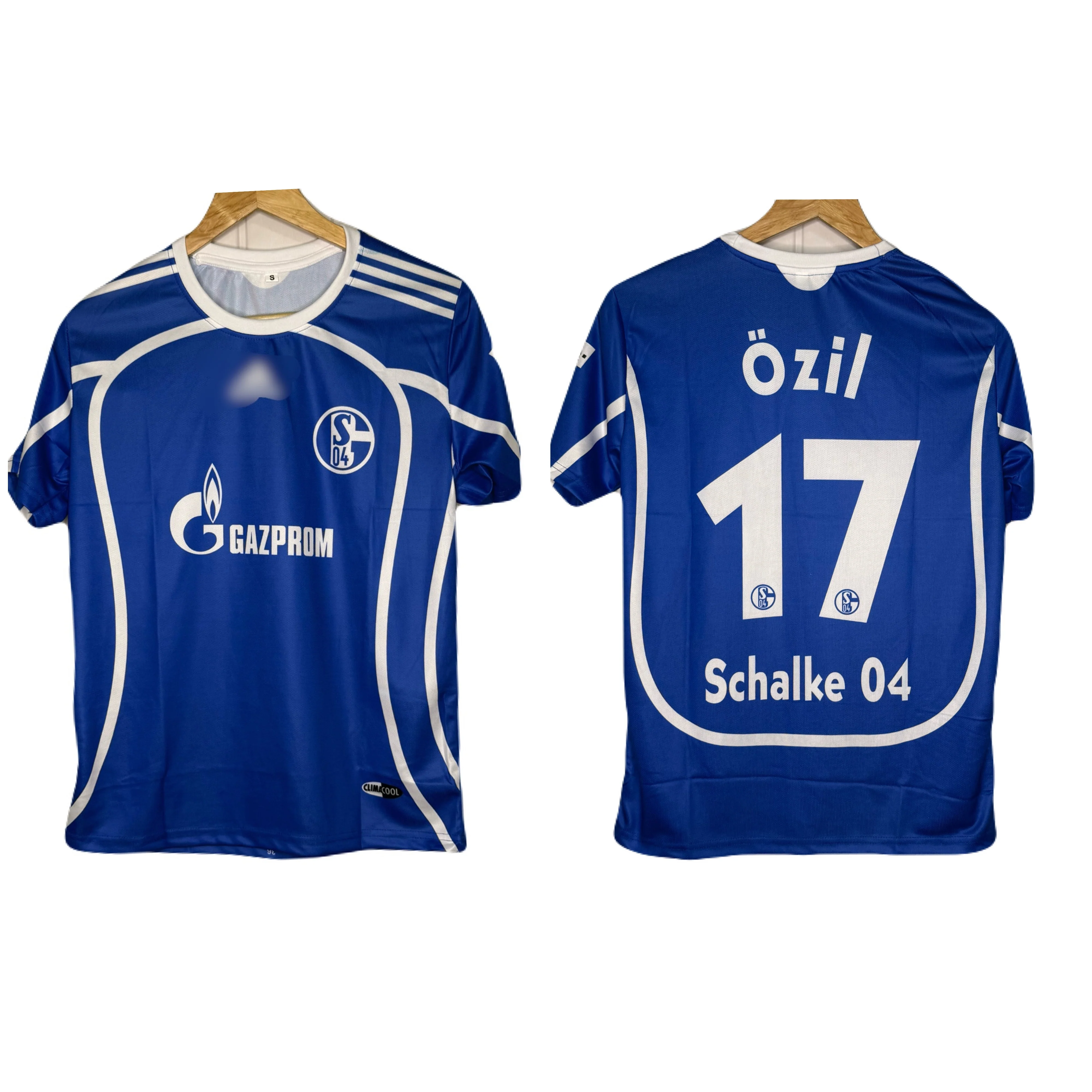 Schalke 04 2007-08 home Kit Ozil Half Sleeve - P847 Ms Retro Store