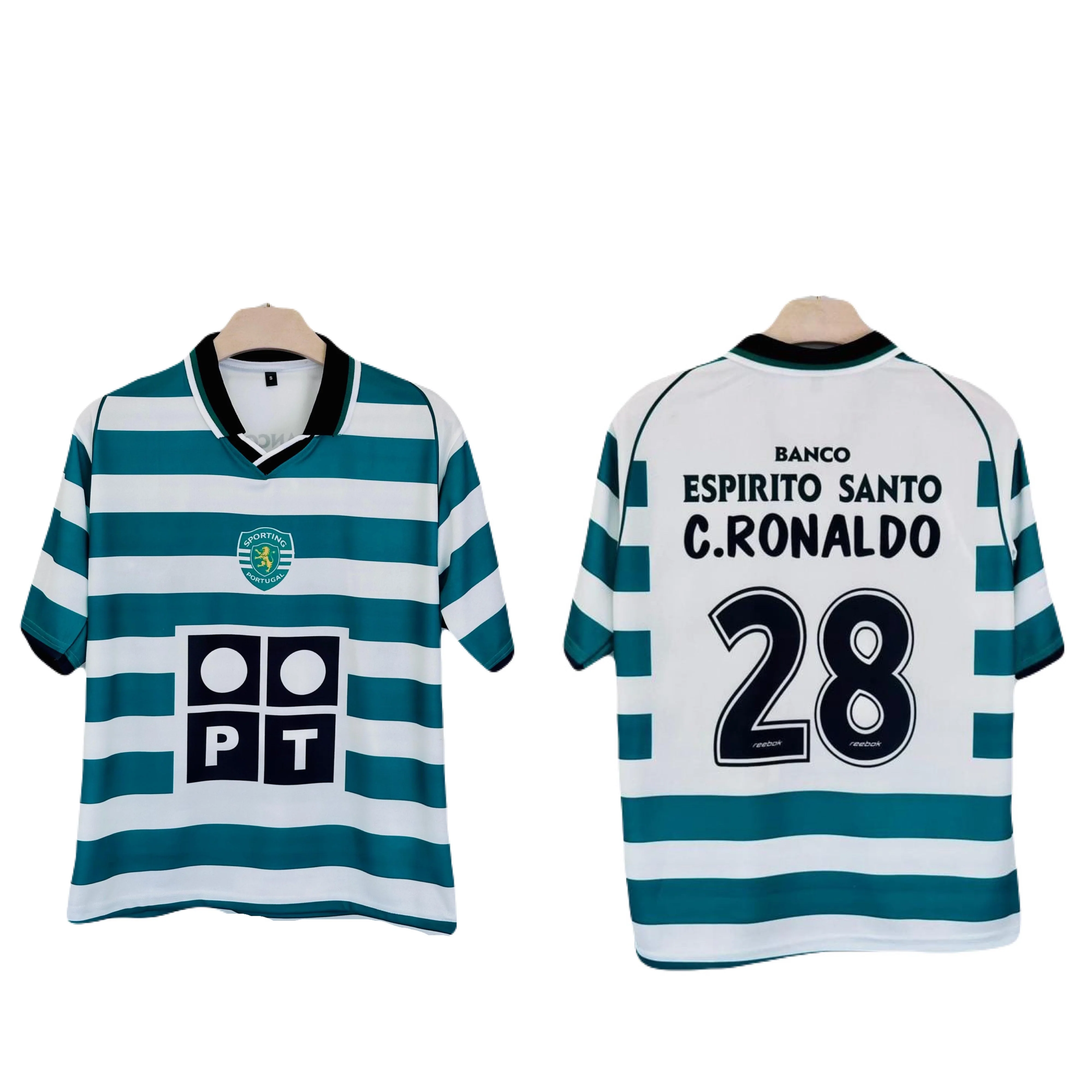 Sporting Lisbon Ronaldo 2002-03 Home Kit Five Sleeve - P1249 Ms Retro Store